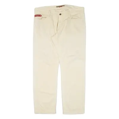 UNLIMITED Mens Trousers Cream Regular Straight W36 L30