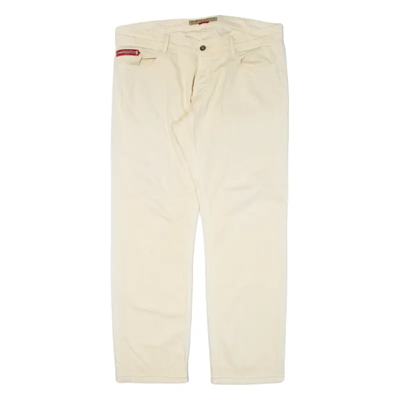 UNLIMITED Mens Trousers Cream Regular Straight W36 L30