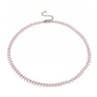 Enamel Wheat Link Chain Necklace