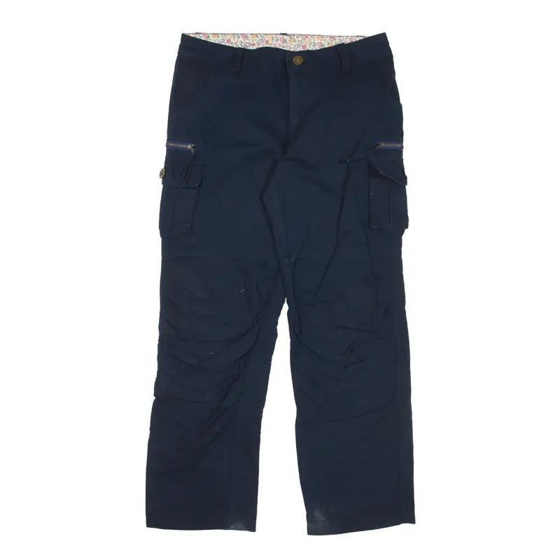 EDEN ONE Cargo Y2K Trousers Blue Regular Straight Womens W29 L27