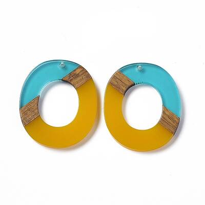 Transparent Resin & Walnut Wood Pendants
