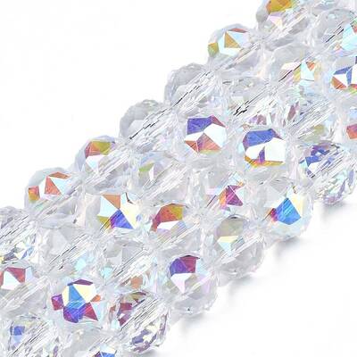 Electroplate Transparent Glass Beads Strands