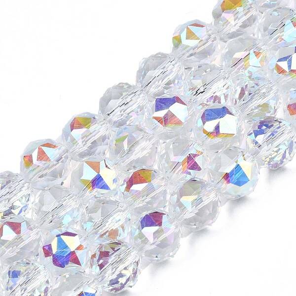 Electroplate Transparent Glass Beads Strands