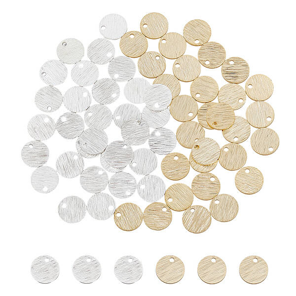 60Pcs 2 Colors Brass Charms
