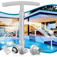 Pool Fountain for Above and In-Ground Pools, Dual Spray Pool Waterfall Fountain, 360°Adjustable Waterfall Pool Sprinkler Fou...
