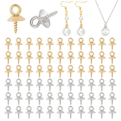 80Pcs 2 Colors 304 Stainless Steel Cup Peg Bails