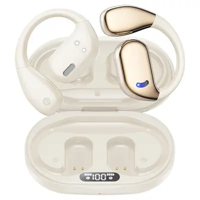 Wireless Earphone with LED Digital Display, Touch Control Bone Conduction HiFi Stereo Headset, Portable Lightweight Headphone...