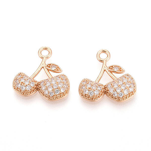 Brass Micro Pave Cubic Zirconia Pendants