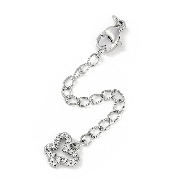 Brass Micro Pave Cubic Zirconia Ends with Chains