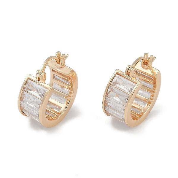 Clear Cubic Zirconia Hoop Earrings