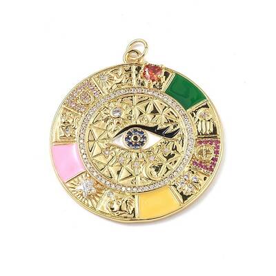 Brass Micro Pave Cubic Zirconia Pendants