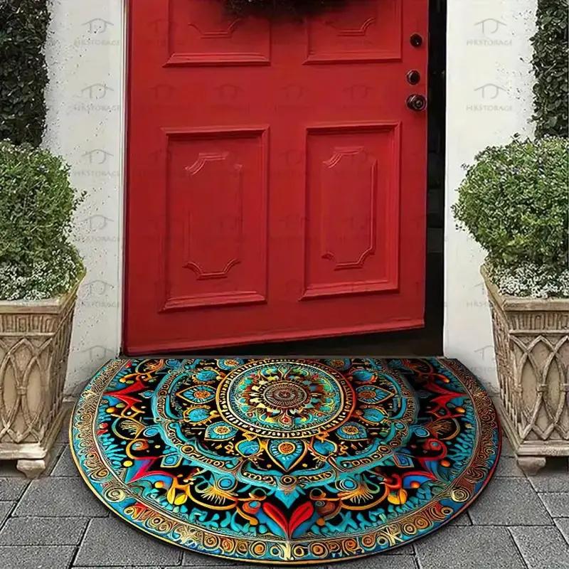 Boho Style Mandala Pattern Bathroom Mat, 1 Count Non-slip Soft Absorbent Rug, Unique Rugs, Home Decorative Rugs, Washable Flo...