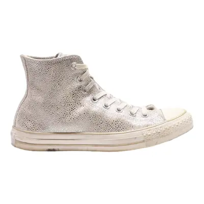 CONVERSE High Top Trainers Silver Synthetic Womens UK 7