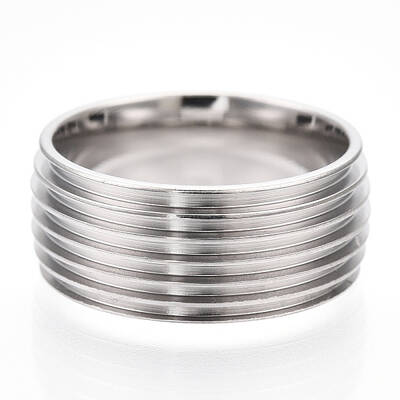 201 Stainless Steel Grooved Finger Ring Settings