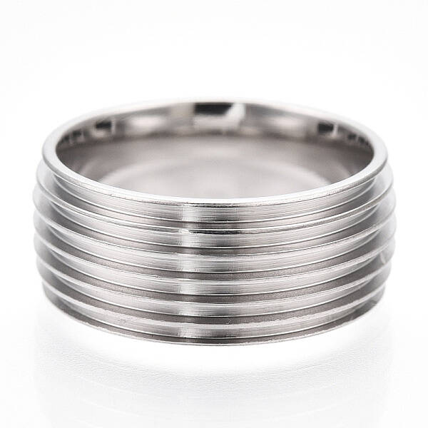 201 Stainless Steel Grooved Finger Ring Settings