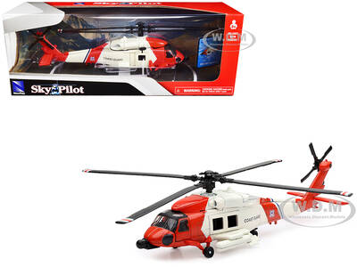 Sikorsky HH-60J Jayhawk Helicopter Red and White United States Coast Guard Sky Pilot Series 1/60 Diecast Model by New Ray