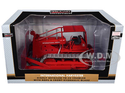 International Harvester TD-24 Crawler with ROPS and Hydraulic Front Blade Red Classic Series 1/25 Diecast Model by SpecCast