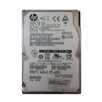 658535-001 HP 300GB 6Gb/s SAS 10000 2.5-inch 64MB Hard Drive
