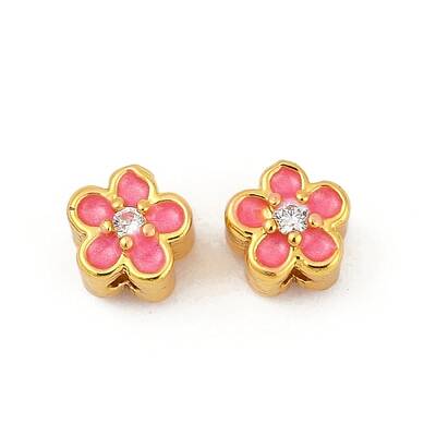 Brass Clear Cubic Zirconia Beads