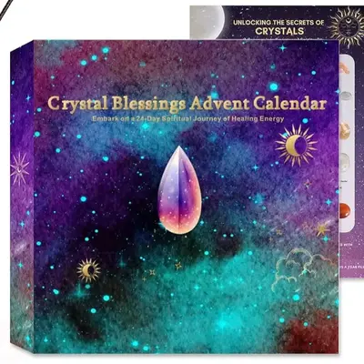 Anotion Advent Calendar 2025 Christmas Crystals-24 Gemstones Countdown Calendars,Natural Beauty Stones Kit Healing Journey fo...