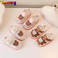 Baby Boys Girls Summer Sandals Cue Bear Pattern Squeaky Squeaky Shoes Non-Slip Newborn First Walking Shoes Toddlers Cute baby...