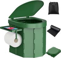 Portable Camping Toilet, Foldable for Adults with Detachable Phone Shelf and Toilet Paper Holder, Waterproof Porta Potty with...