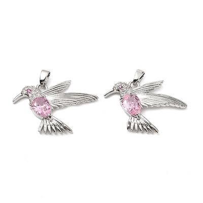 Brass Micro Pave Cubic Zirconia Pendants
