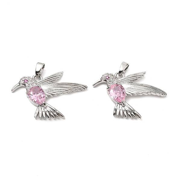 Brass Micro Pave Cubic Zirconia Pendants