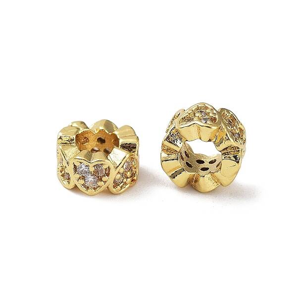 Rack Plating Brass Micro Pave Cubic Zirconia Beads
