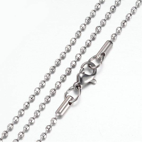 Tarnish Resistant 304 Stainless Steel Ball Chain Necklaces