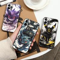 Pokemon Bulbasaur Umbreon Gengar Draw Phone Case For Apple iPhone 16 15 14 13 12 11 Pro Max XR XS Max 8 Plus SE Back Cover Ca...