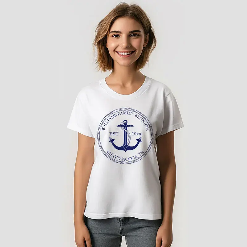 Family Reunion Nautical Anchor Monogram T-Shirt