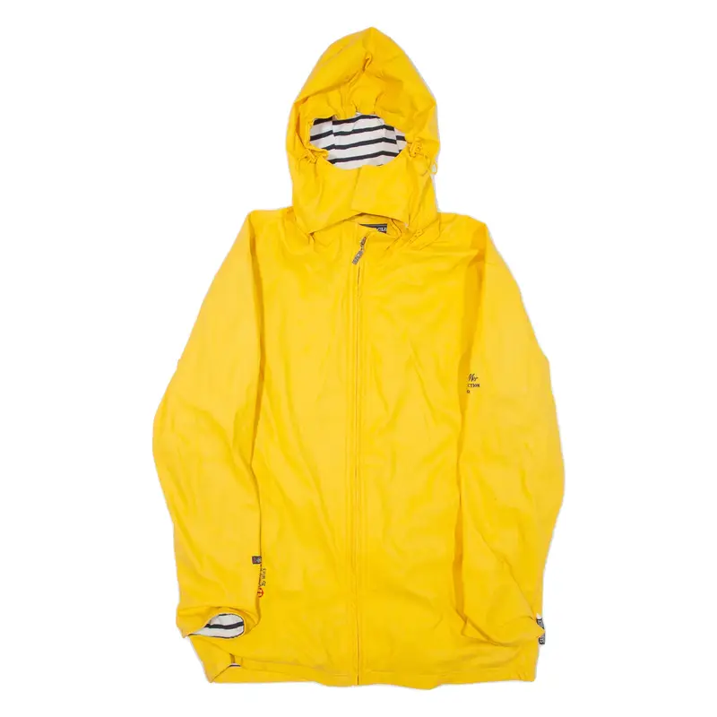 YACHT CLUB Mens Rain Jacket Yellow Hooded M