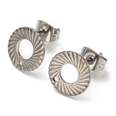 Non-Tarnish 201 Stainless Steel Stud Earrings Finding
