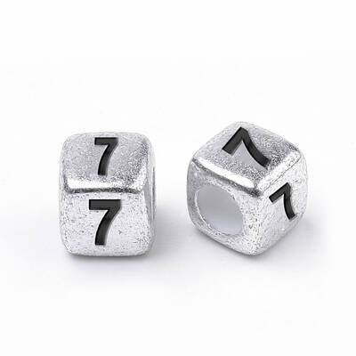 Antique Silver Plated Acrylic Beads