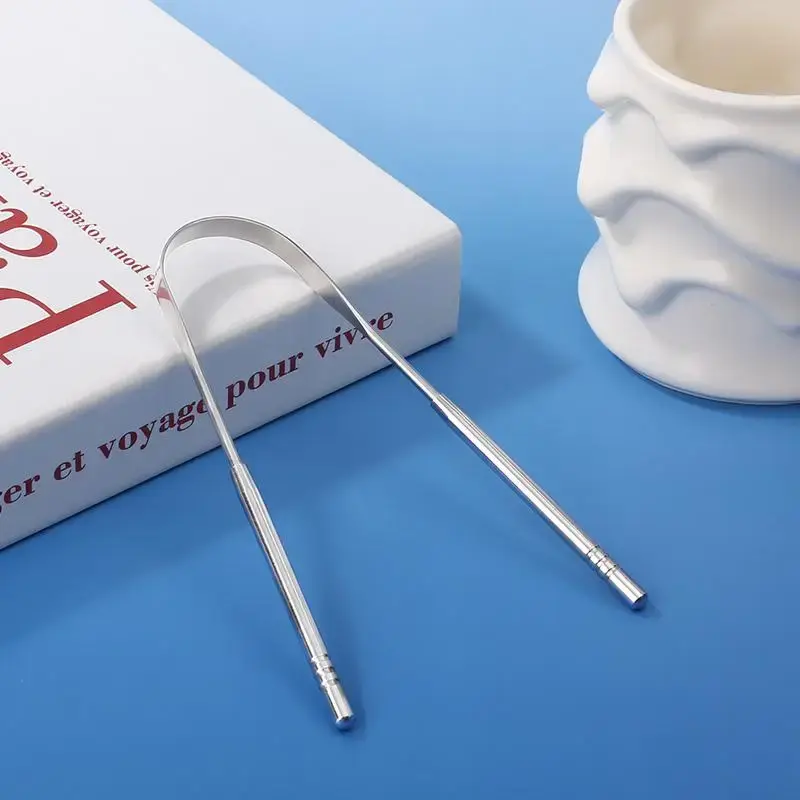 Stainless Steel Tongue Scraper, Professional Oral Care Products for Improve Bad Breath & Fresh Breath, Tongue Cleaning Brush,...