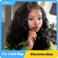 Vshow 3 in 1 Half Wigs Kinky Straight Human Hair Glueless Wigs 180% Density With Natural Hairline Easy Install Half Wigs For ...