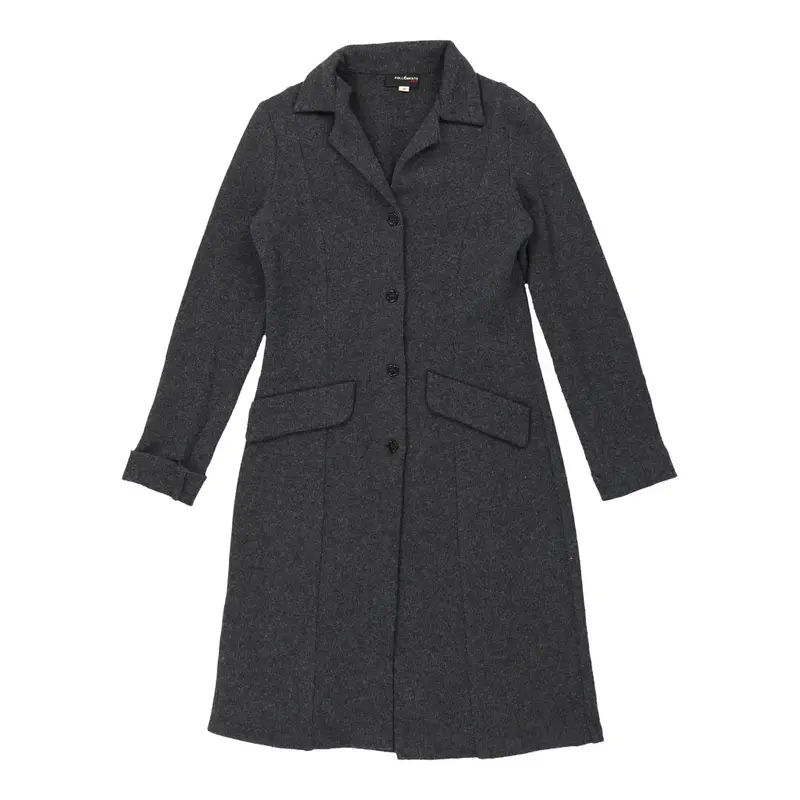 Follemente Midi Cardigan - Medium Grey Wool Blend
