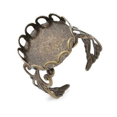Flat Round Iron Open Cuff Ring Components