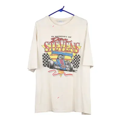 In memory of Don Stevens Hanes Graphic T-Shirt - 2XL Beige Cotton