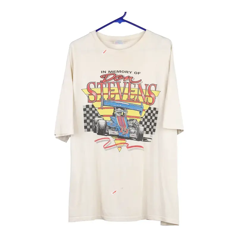 In memory of Don Stevens Hanes Graphic T-Shirt - 2XL Beige Cotton