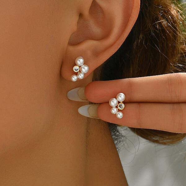 Vintage Casual Brass Irregular Stud Earrings for Women