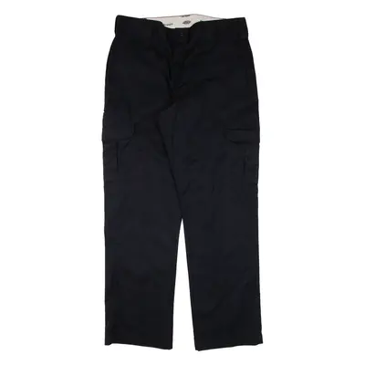DICKIES Cargo Workwear Mens Trousers Black Regular Straight W34 L32