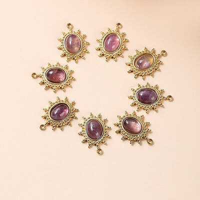 Bohemia Style Natural Amethyst Pendants