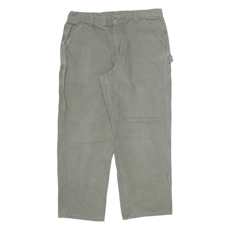 CARHARTT Dungaree Fit Workwear Trousers Green Regular Straight Mens W23 L30
