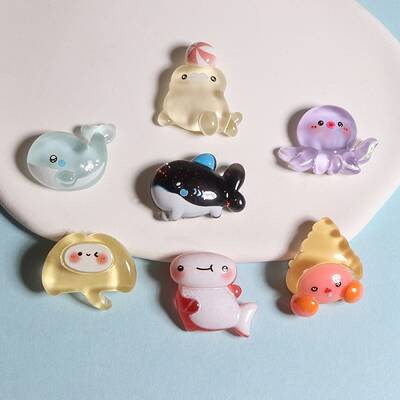 Cute Marine Organism Series Resin Cabochons