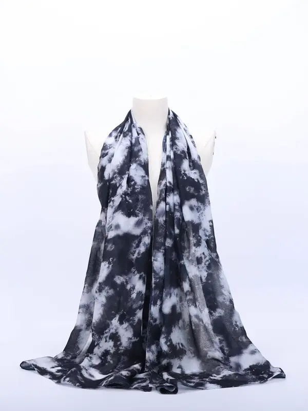 Women's Tie Dye Print Instant Hijab, Modest Soft Comfortable Scarf for Daily Wear, Fashionable Headscarf for Women & Girls