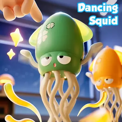 Funny Dancing Squid Toy, USB Rechargeable Novelty Motion and Sound Features Toy, Automatic Obstacle Avoidance Toy, Perfect Gi...