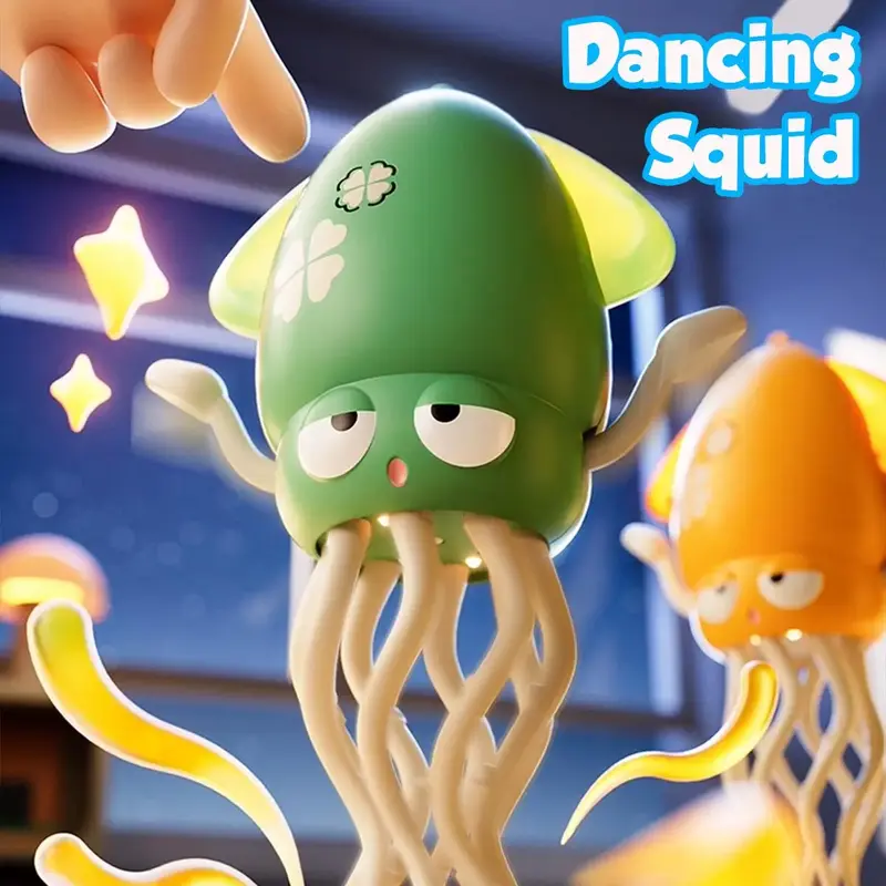 Funny Dancing Squid Toy, USB Rechargeable Novelty Motion and Sound Features Toy, Automatic Obstacle Avoidance Toy, Perfect Gi...