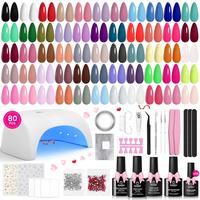 Beetles Gel Nail Polish Kit with U V LightGel Polish Starter Kit,Soak Off Winter Gel Nail Kit with Base Top Coat Nail Art Too...